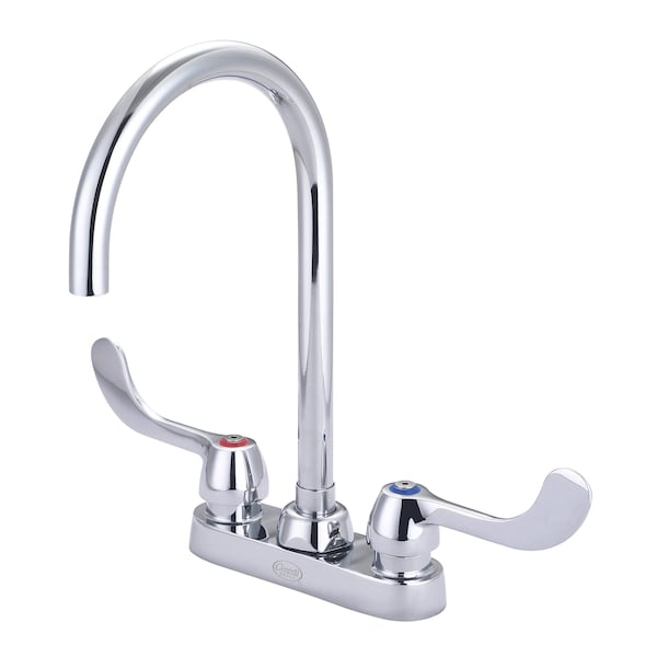 Slow-Close Two Handle Cast Brass Bar/Laundry Faucet in Chrome